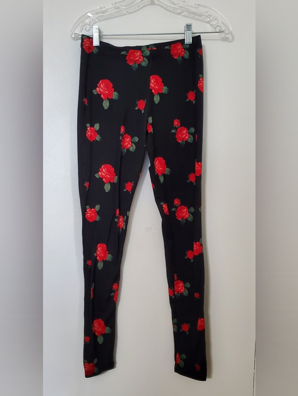 Joe Boxer Black Leggings With Rose Pattern
